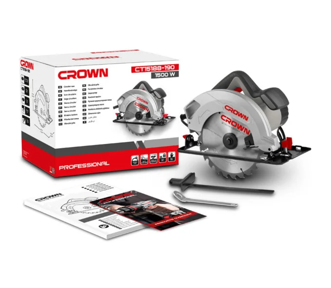 Fierăstrău circular CROWN CT 15188-190 1500w 185mm-2