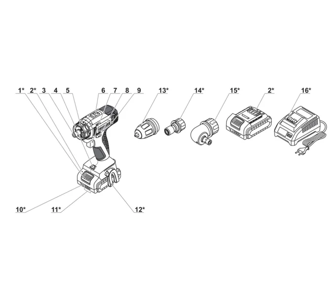 Шуруповерт аккумуляторный CROWN CT21082HQ-2 BMC 16В 2Ач-6