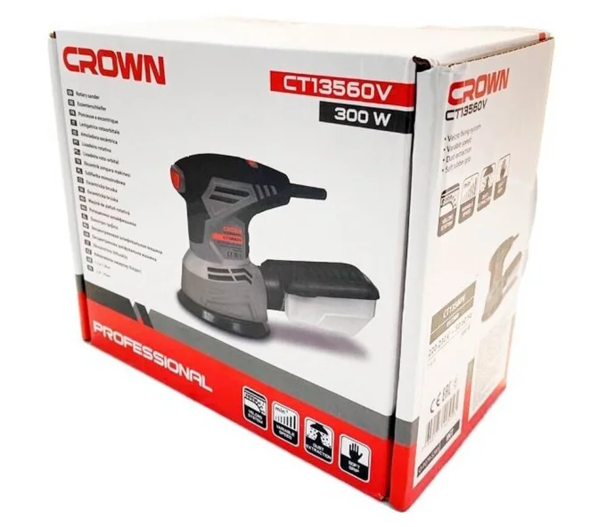 Шлифмашина эксцентриковая CROWN CT13560V 300вт 125мм-7