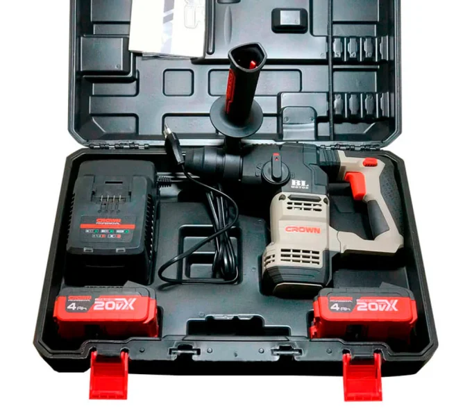 Перфоратор аккумуляторный CROWN CT28001HX-4 BMC 2.3Дж 20В 4Ач-4