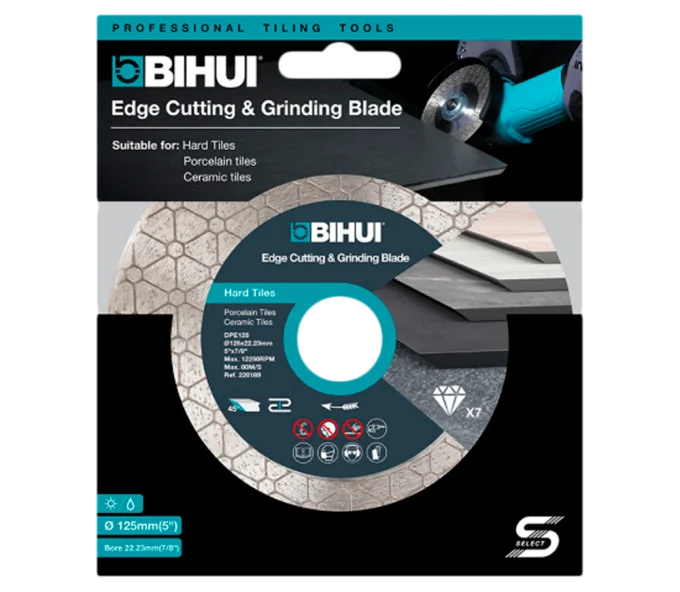 Disc de tăiat și șlefuit cu diamant SUPER PREMIUM BIHUI DPE125 125mm turbo-1