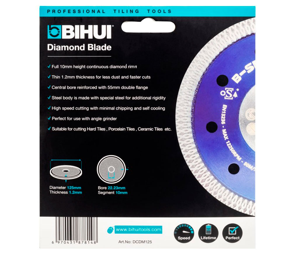 Disc de tăiat cu diamant B-SPEEDY BIHUI DCDM125 125mm turbo photo 0