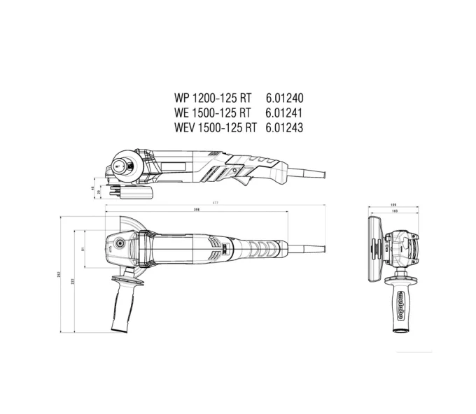 Polizor unghiular METABO WEV1500-125R 1500w 125mm-3