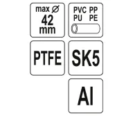 Clești de tăiat țevi PVC YATO YT22271 0-42mm-5