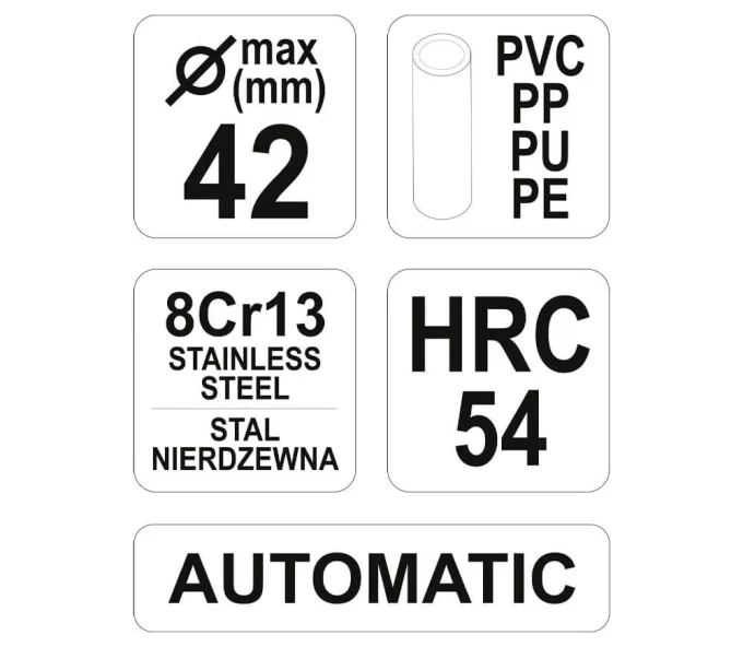 Clești de tăiat țevi PVC YATO YT2231 0-42mm-5