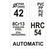 Clești de tăiat țevi PVC YATO YT2231 0-42mm-5
