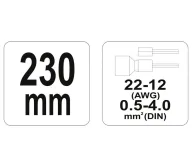 Клещи обжимные YATO YT2299 AWG22-12-4
