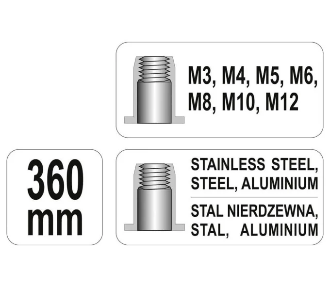 Заклёпочник ручной YATO YT36128-7