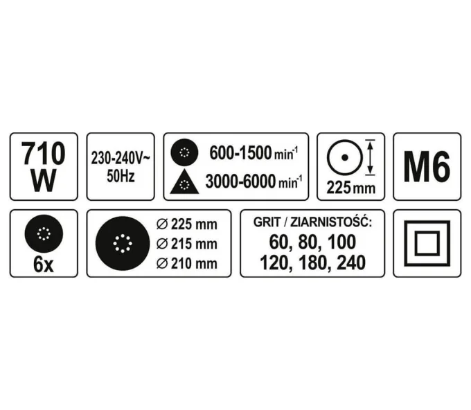 Шлифмашина для стен и потолков YATO YT82350 710вт 225мм-7