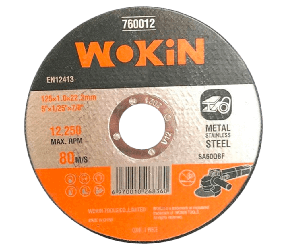 Абразивный диск по металлу WOKIN 760012 125мм 1мм photo