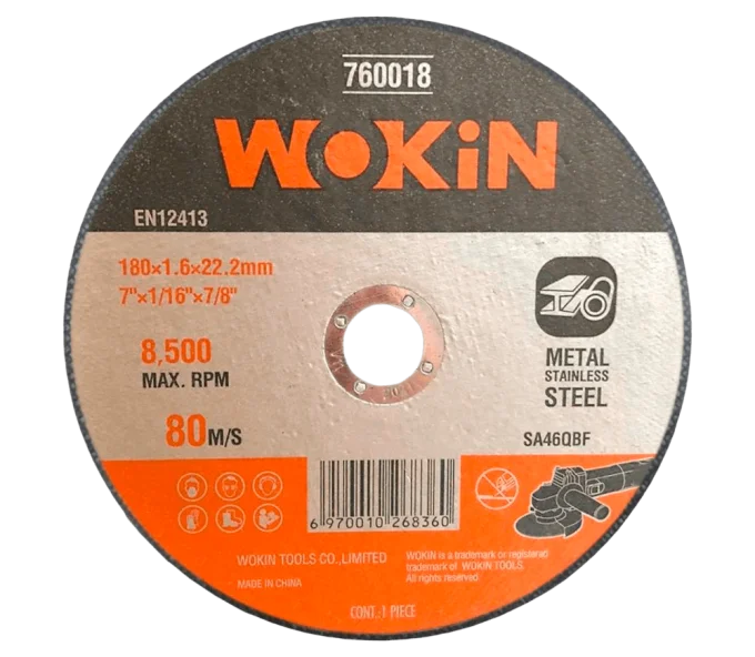 Disc de tăiat abraziv WOKIN 760018 180mm 1.6mm-1