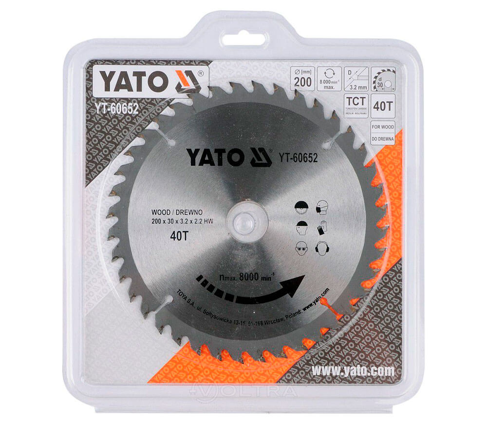 Пильный диск YATO YT60652 200мм 40T photo 0