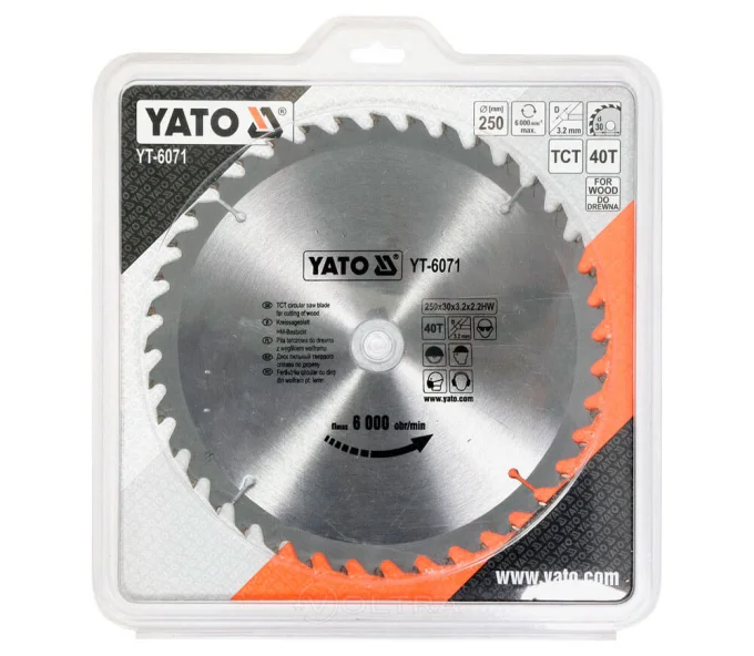 Disc pentru fierastrau electric YATO YT6071 250mm 40T-2