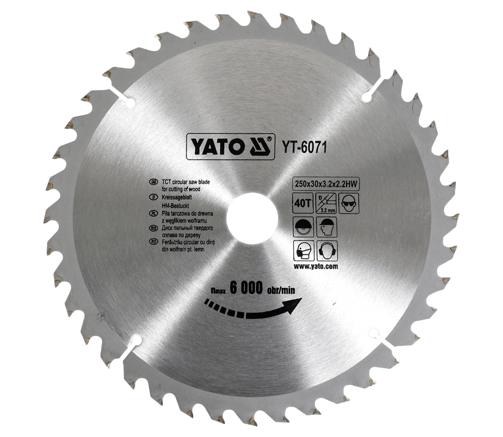 Пильный диск YATO YT6071 250мм 40T photo