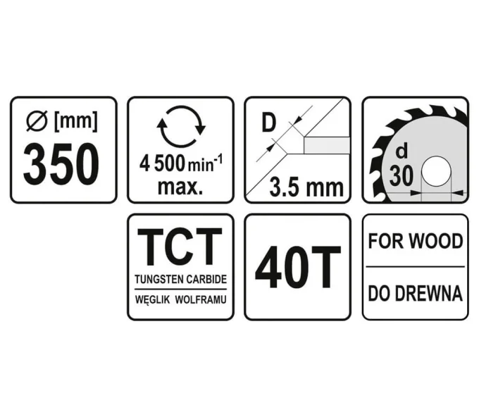 Disc pentru fierastrau electric YATO YT6081 350mm 40T-2