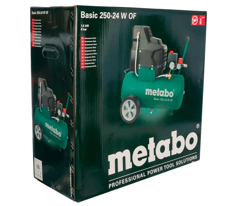 Безмасляный компрессор METABO Basic 250-24 W OF 200л/мин 24л photo 3