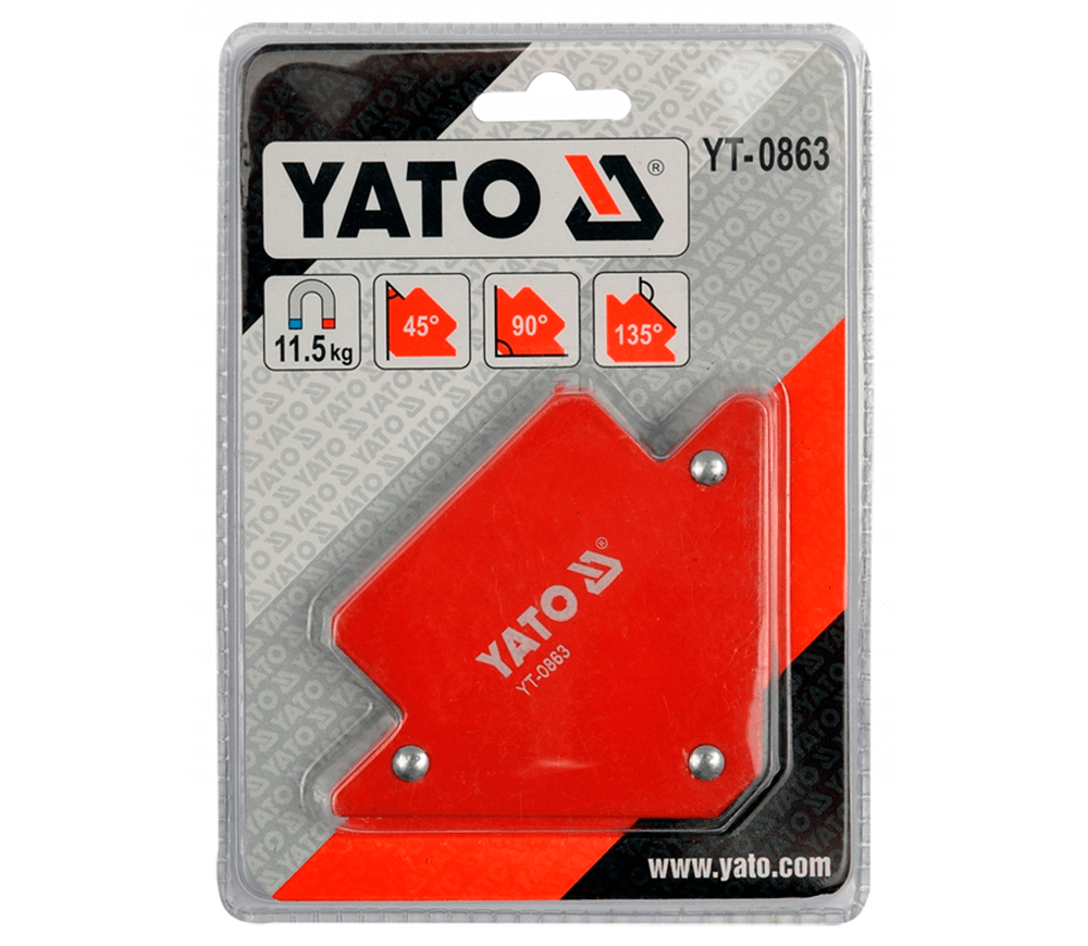 Магнитный уголок для сварки YATO YT0863 45/90/135 11.5kg photo 0