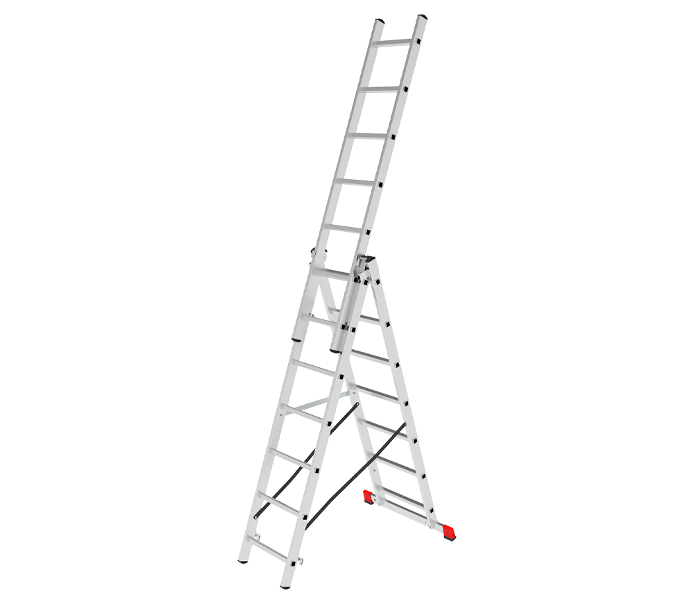 Лестница алюминиевая многофункциональная трехсекционная NOVAYA VYSOTA 2230307 4.47m 150kg photo