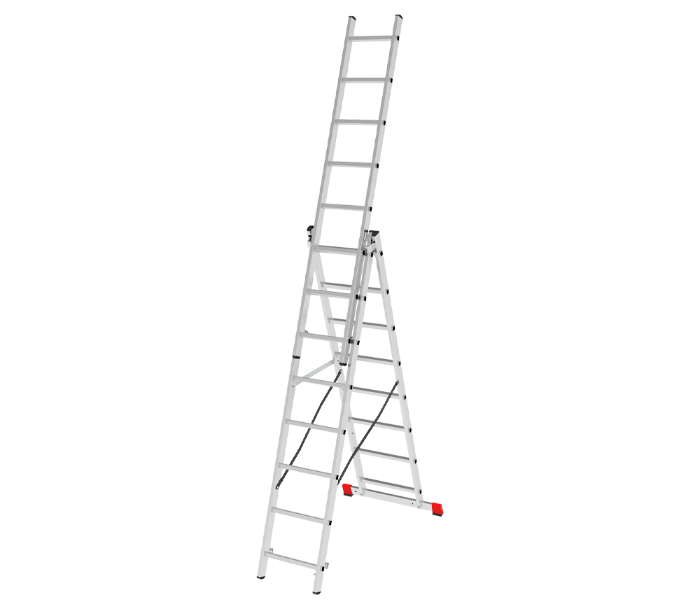 Лестница алюминиевая многофункциональная трехсекционная NOVAYA VYSOTA 2230308 4.73m 150kg photo