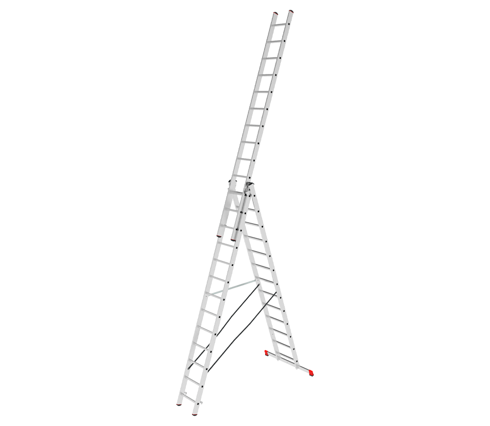 Лестница алюминиевая многофункциональная трехсекционная NOVAYA VYSOTA 2230313 8.65m 150kg photo