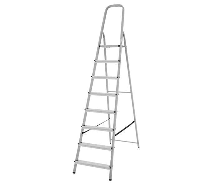 Стремянка стальная с алюминиевыми ступенями LIDER-TECH 1130108 1.69m 150kg-1