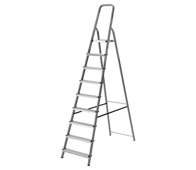 Стремянка стальная с алюминиевыми ступенями LIDER-TECH 1130109 1.94m 150kg-1