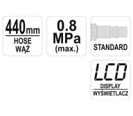 Pistol de umflat anvelope cu manometru digital  YATO YT23702 8bar 440mm-5