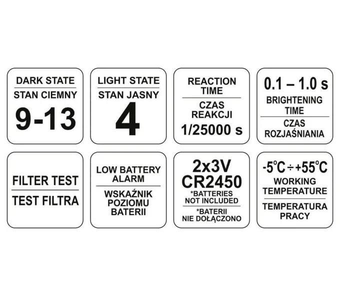 Mască de sudură YATO YT73921 cameleon 13DIN-6