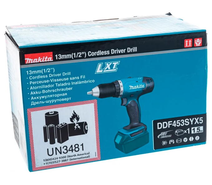 Mașină de înșurubat cu acumulator MAKITA DDF453SYX5 18V 1.5Ah-6