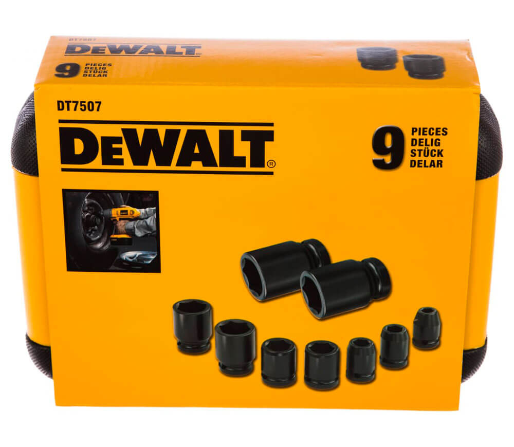 Набор 9 ударных головок DEWALT DT7507 10-27мм photo 4