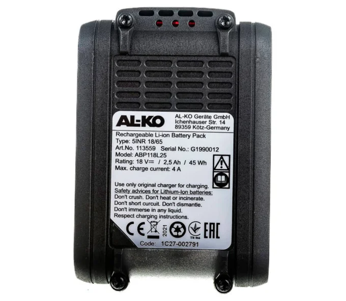 Acumulator AL-KO Easy Flex Li-Ion 20V 2.5Ah 50WH-6