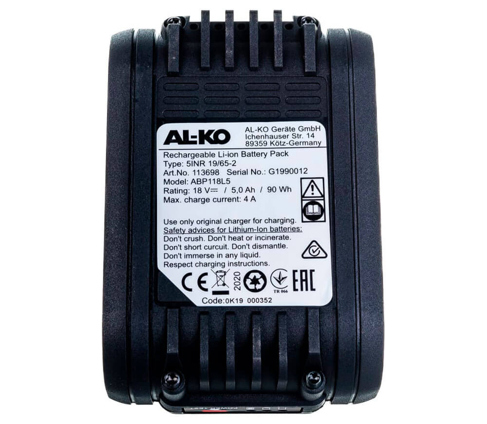 Аккумулятор AL-KO Easy Flex Li-Ion 20V 5Ah 90WH photo 2