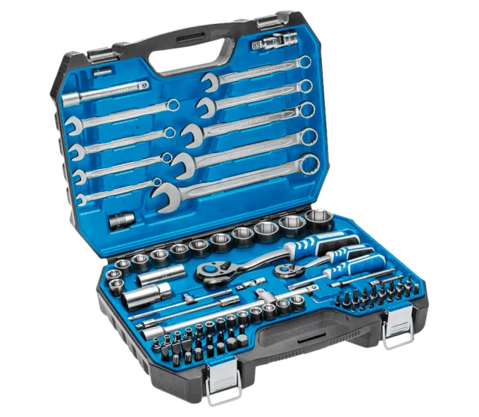 Set chei combinate, duze tubulare și biți HOEGERT HT1R425 85unit. 4-32mm 1/2-1/4"-1
