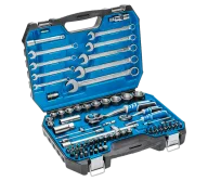 Set chei combinate, duze tubulare și biți HOEGERT HT1R425 85unit. 4-32mm 1/2-1/4"-1