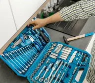 Set chei combinate, duze tubulare și biți HOEGERT HT1R439 131unit. 4-32mm 1/2-1/4-3/8"-5