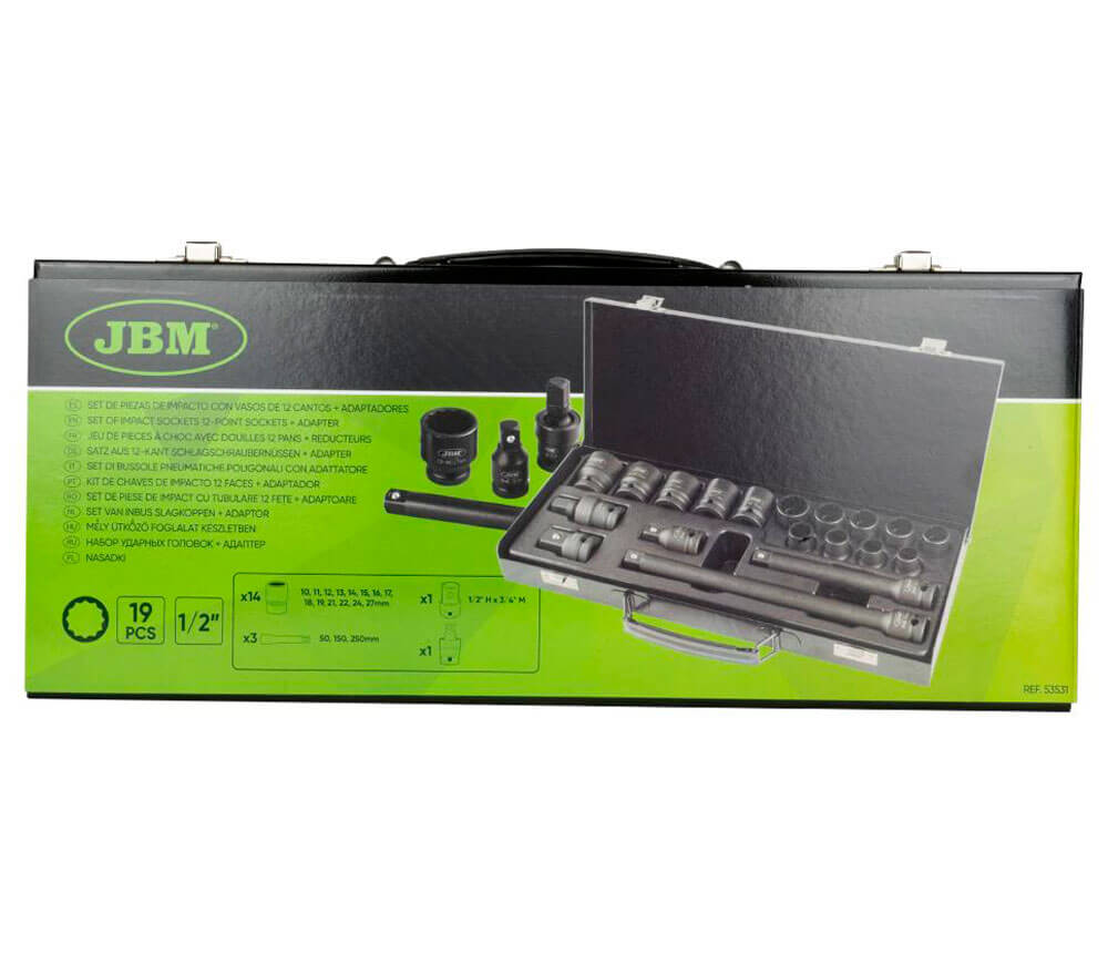 Набор 19 ударных глубоких головок JBM 53531 10-27мм photo 4