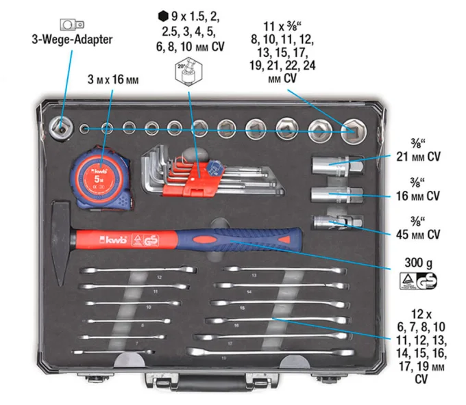 Set scule manuale KWB K370740 51unit.-7