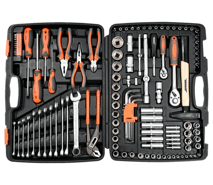 Set chei combinate, duze tubulare și biți STHOR STH58690 122unit. 4-32mm 1/2-1/4"-1