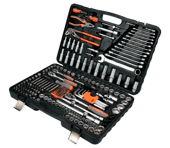 Set chei combinate, duze tubulare și biți STHOR STH58693 225unit. 4-32mm 1/2-1/4-3/8"-1