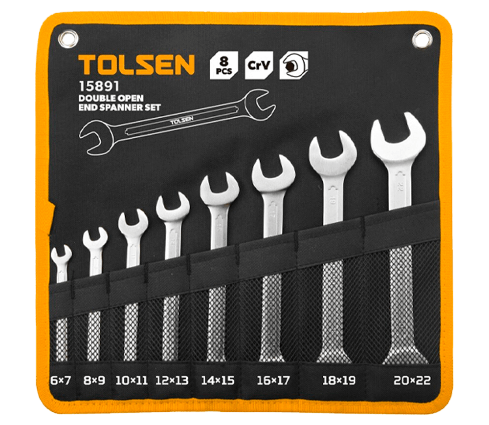 Набор 8 двусторонних рожковых ключей Tolsen 15891 6x22мм photo