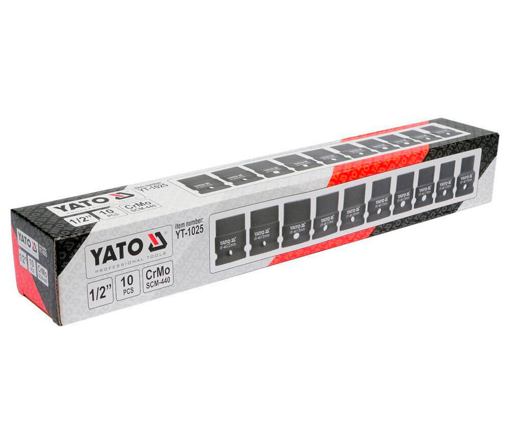 Набор 10 ударных головок YATO YT1025 10-22мм photo 2
