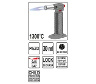 Газовая горелка с пьезоподжигом YATO YT36700 1300°C-5