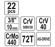 Set 22 duze tubulare YATO YT38561 6-22mm-5