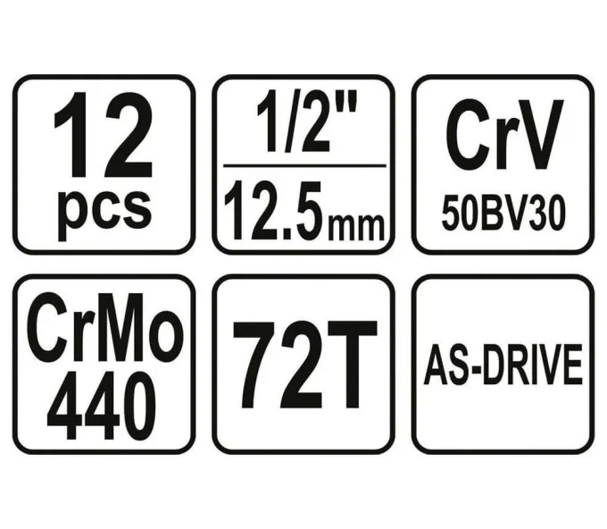 Set 12 duze tubulare YATO YT38671 10-24mm-5