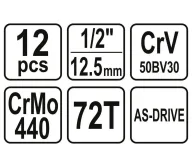 Set 12 duze tubulare YATO YT38671 10-24mm-5