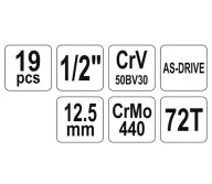 Set 19 duze tubulare YATO YT38681 8-32mm-5