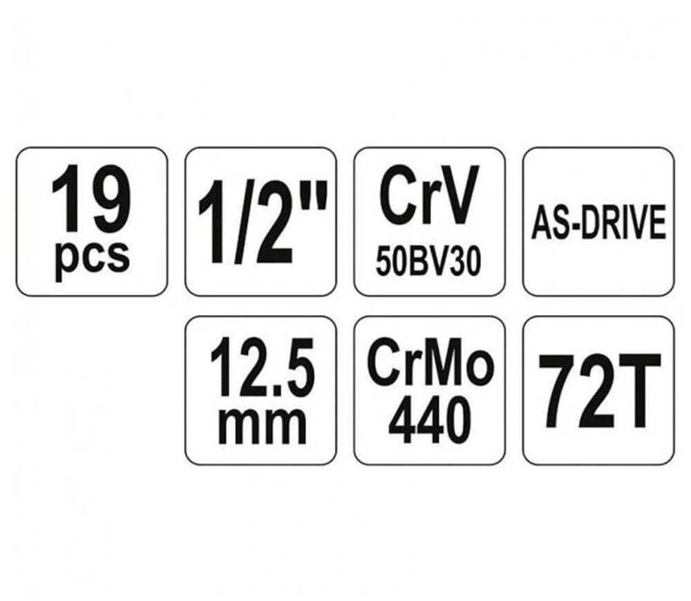Set 19 duze tubulare YATO YT38681 8-32mm photo 3
