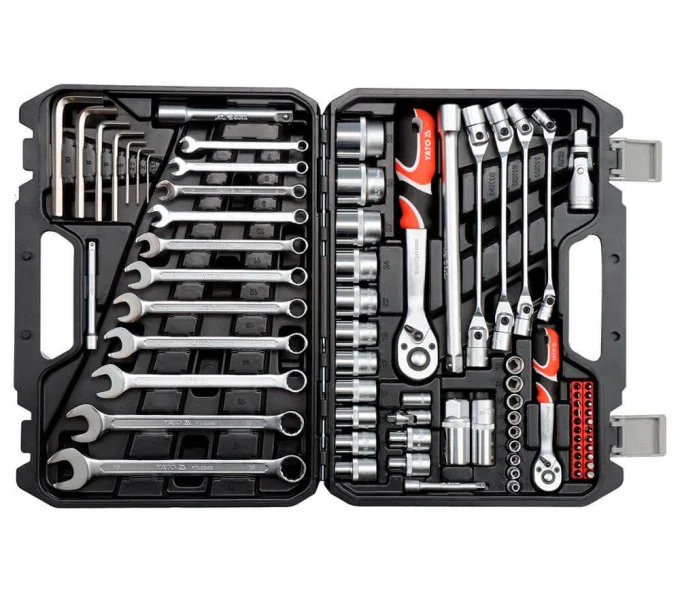 Set chei combinate, duze tubulare și biți YATO YT38781 77unit. 4-32mm 1/2-1/4"-2