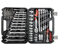Set chei combinate, duze tubulare și biți YATO YT38781 77unit. 4-32mm 1/2-1/4"-2