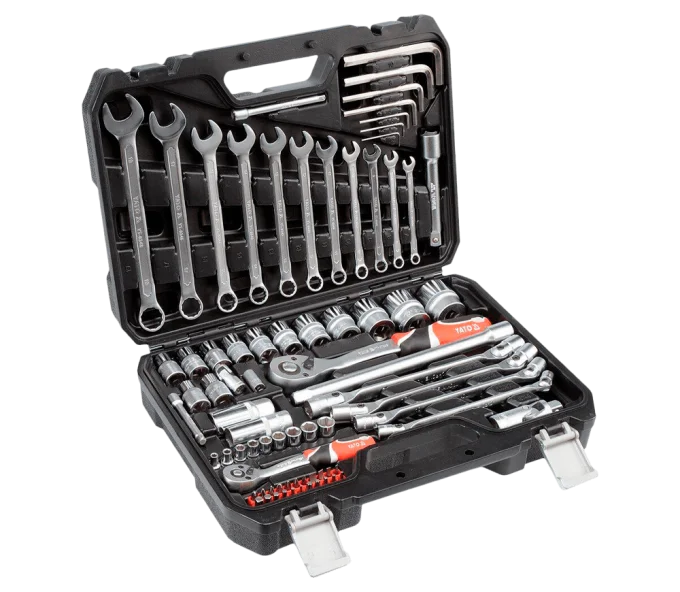 Set chei combinate, duze tubulare și biți YATO YT38781 77unit. 4-32mm 1/2-1/4"-1
